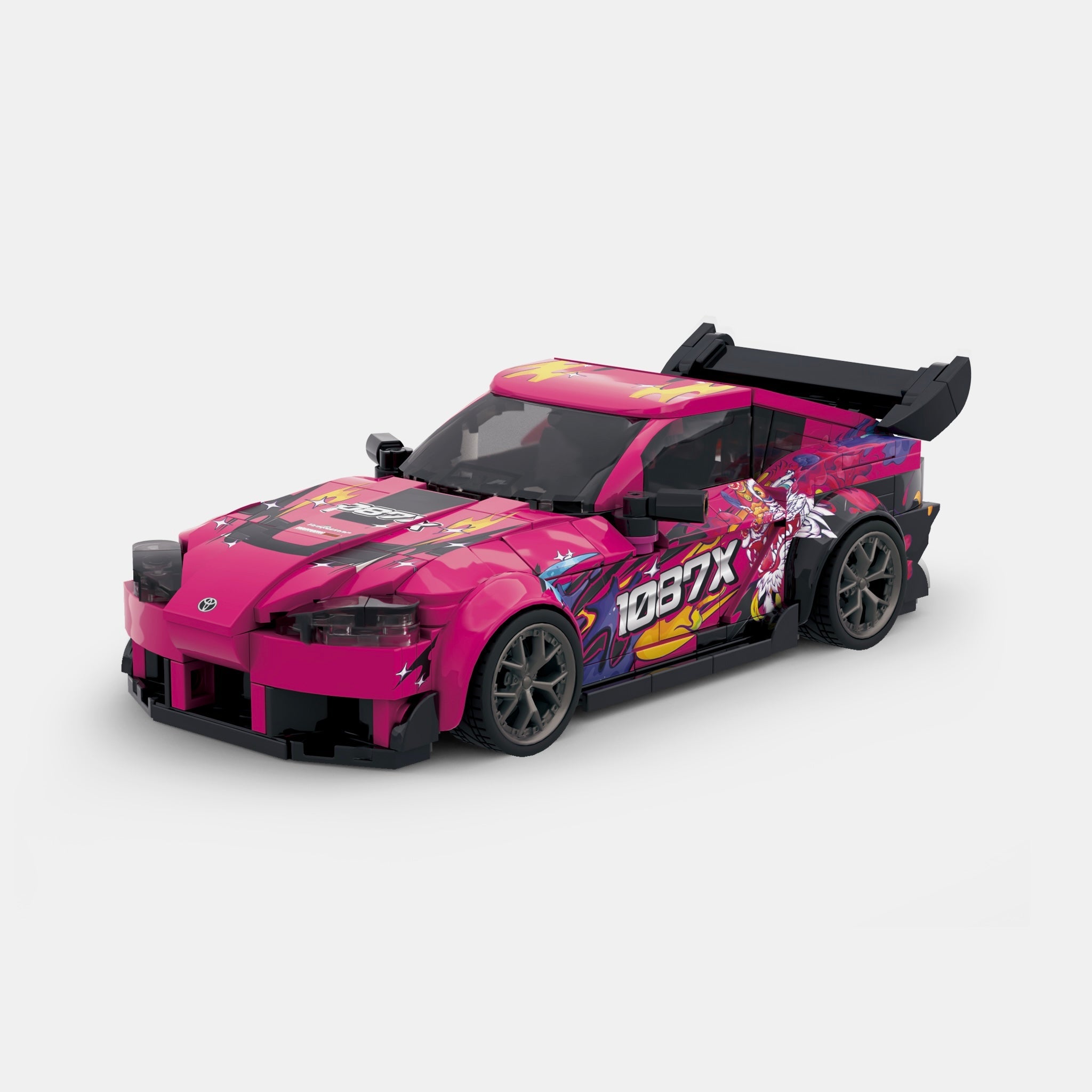 Brick MOC 1087x Drift Team Toyota Supra - Brick Car Merchant