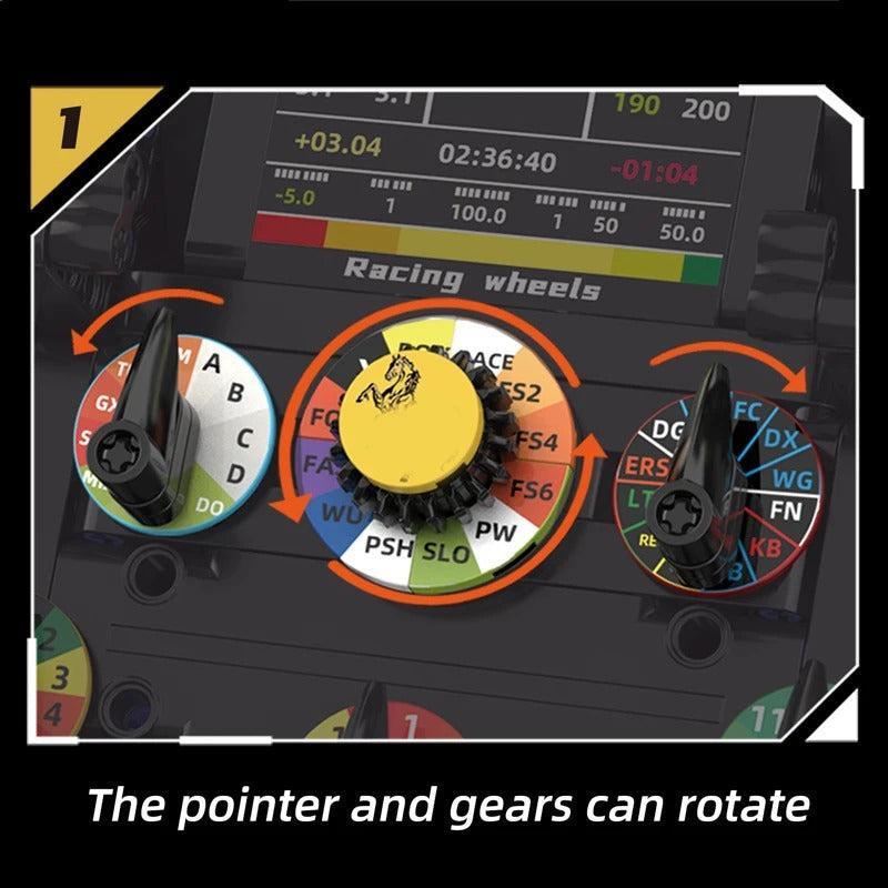 Brick MOC 1:1 Formula Racing Steering Wheel | 849pcs - Brick Car Merchant