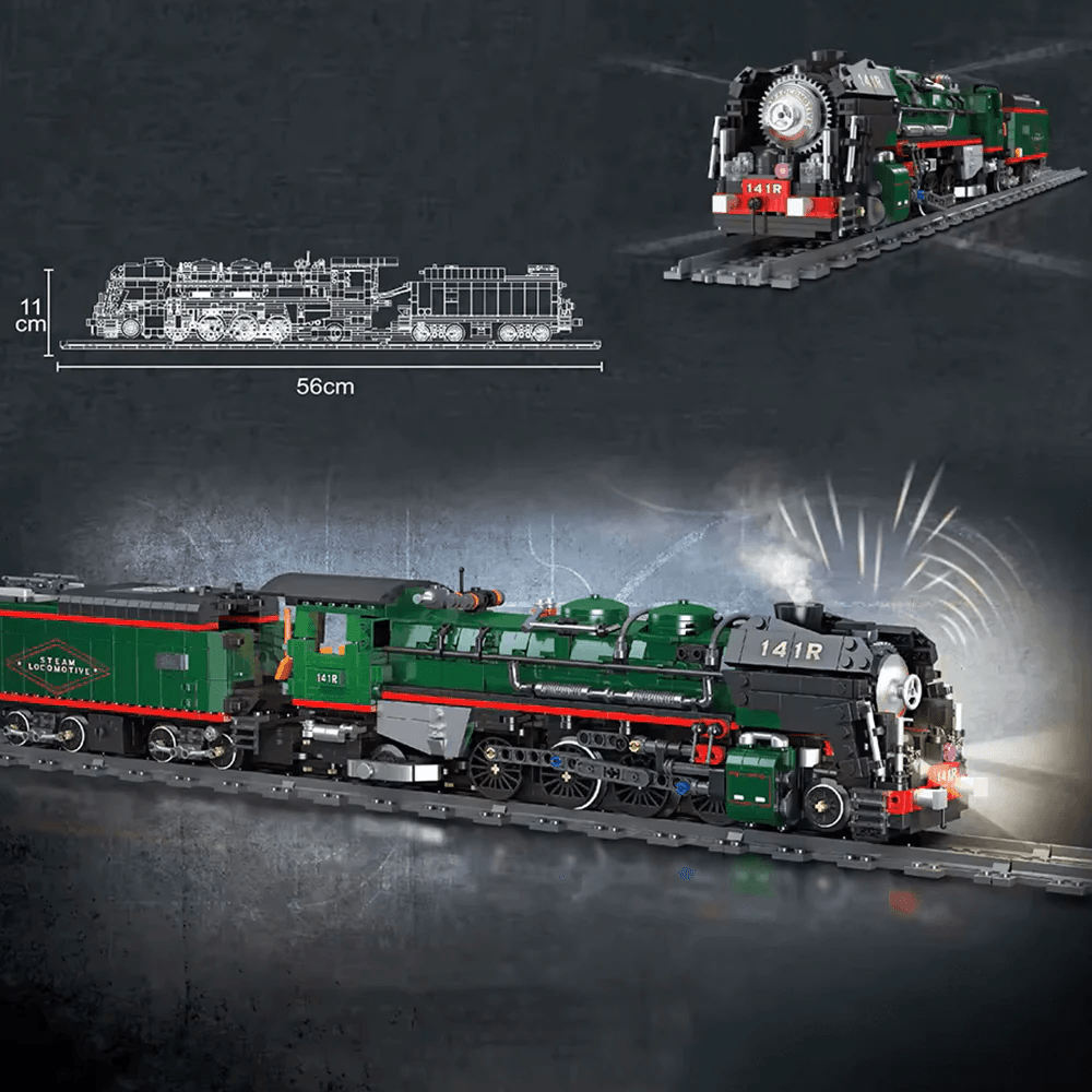 Brick MOC 141 R French Steam Locomotive | 1781pcs - Brick Car Merchant