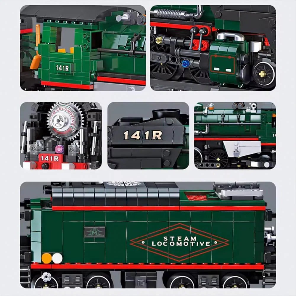 Brick MOC 141 R French Steam Locomotive | 1781pcs - Brick Car Merchant