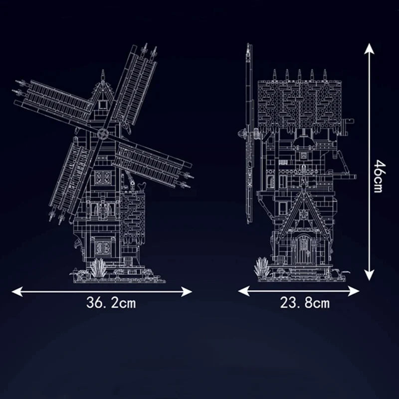 Brick MOC Middle Ages Windmill | 1583pcs - Brick Car Merchant
