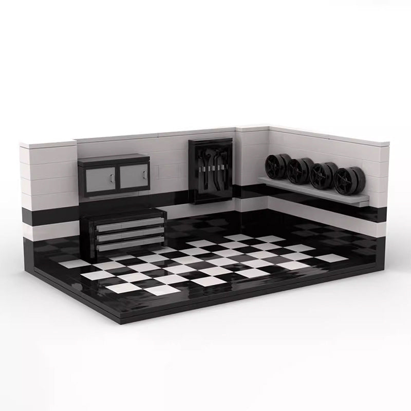 Brick MOC Indoor Garage Display - Brick Car Merchant