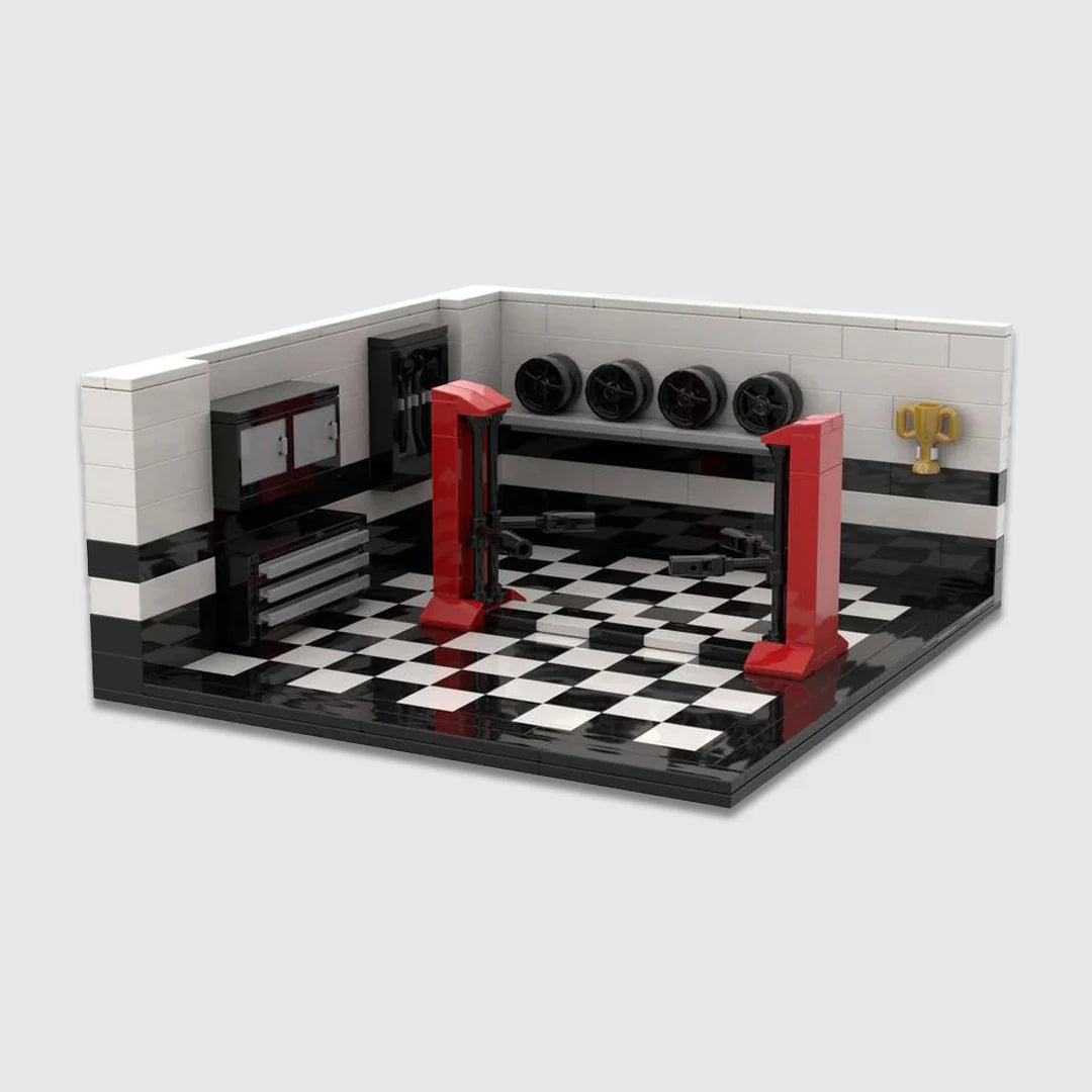 Brick MOC Garage Display - Brick Car Merchant
