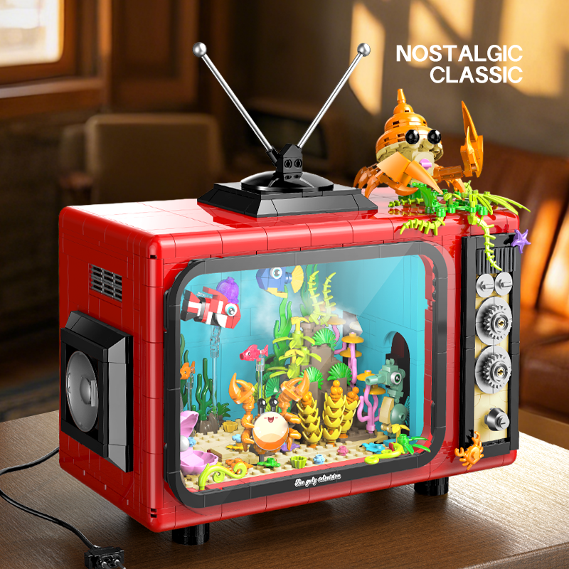 Brick MOC Retro Reef Aquarium Television | 1718 pieces - Brick Car Merchant