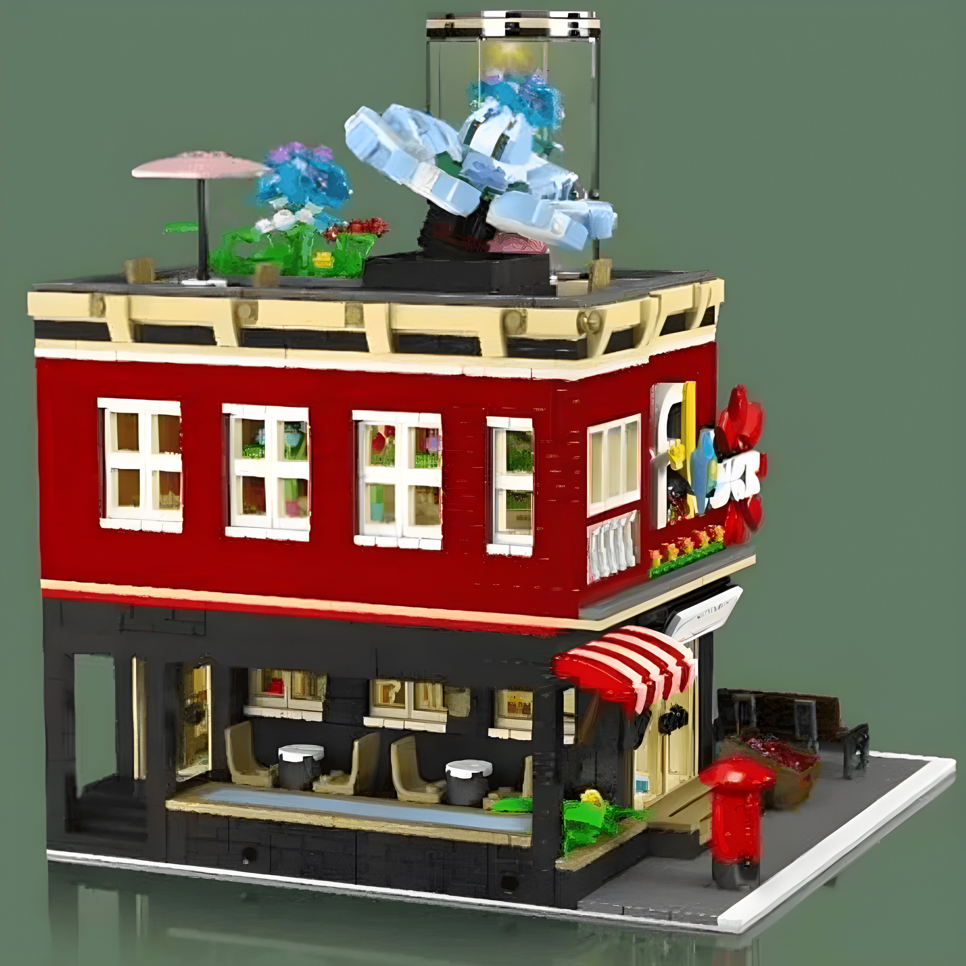Brick MOC Flower Shop | 2290pcs - Brick Car Merchant