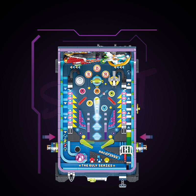 Brick MOC Steel Ball Space Pinball Machine | 2309 pieces - Brick Car Merchant