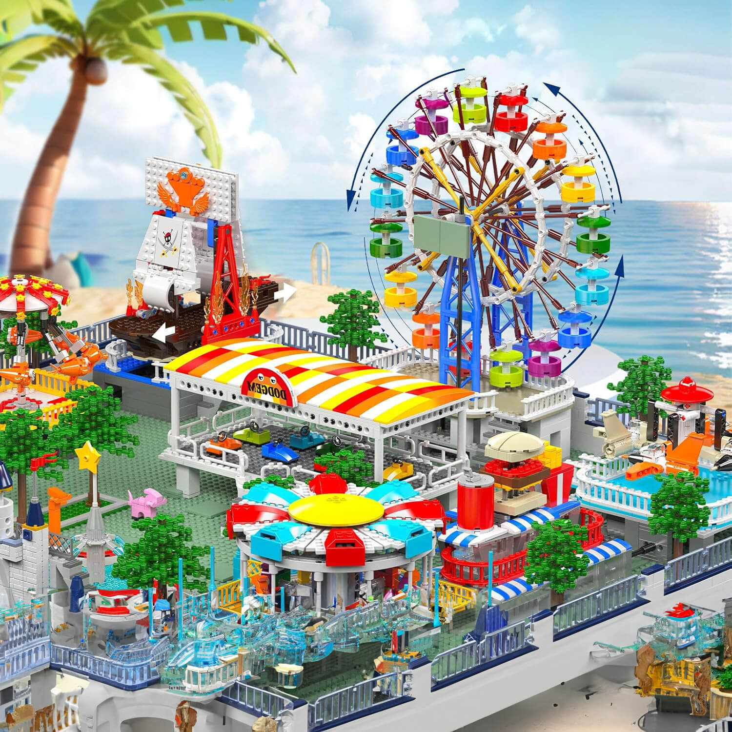 Brick MOC Motorized Amusement Park - Ultimate Edition | 5219pcs - Brick Car Merchant