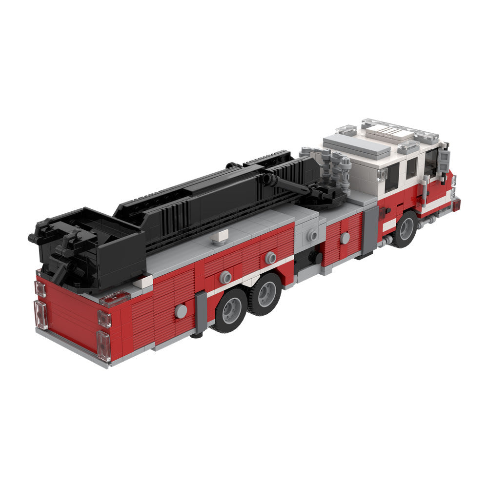 Brick MOC Mid-Mount Aerial Ladder Fire Truck - Brick Car Merchant