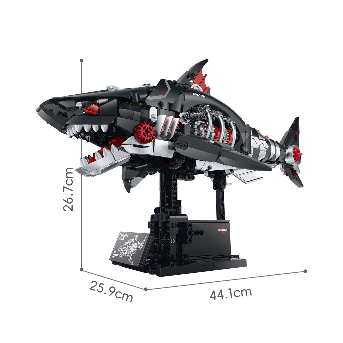 Brick MOC Abyss Shark Mechanical Shark | 1100pcs - Brick Car Merchant