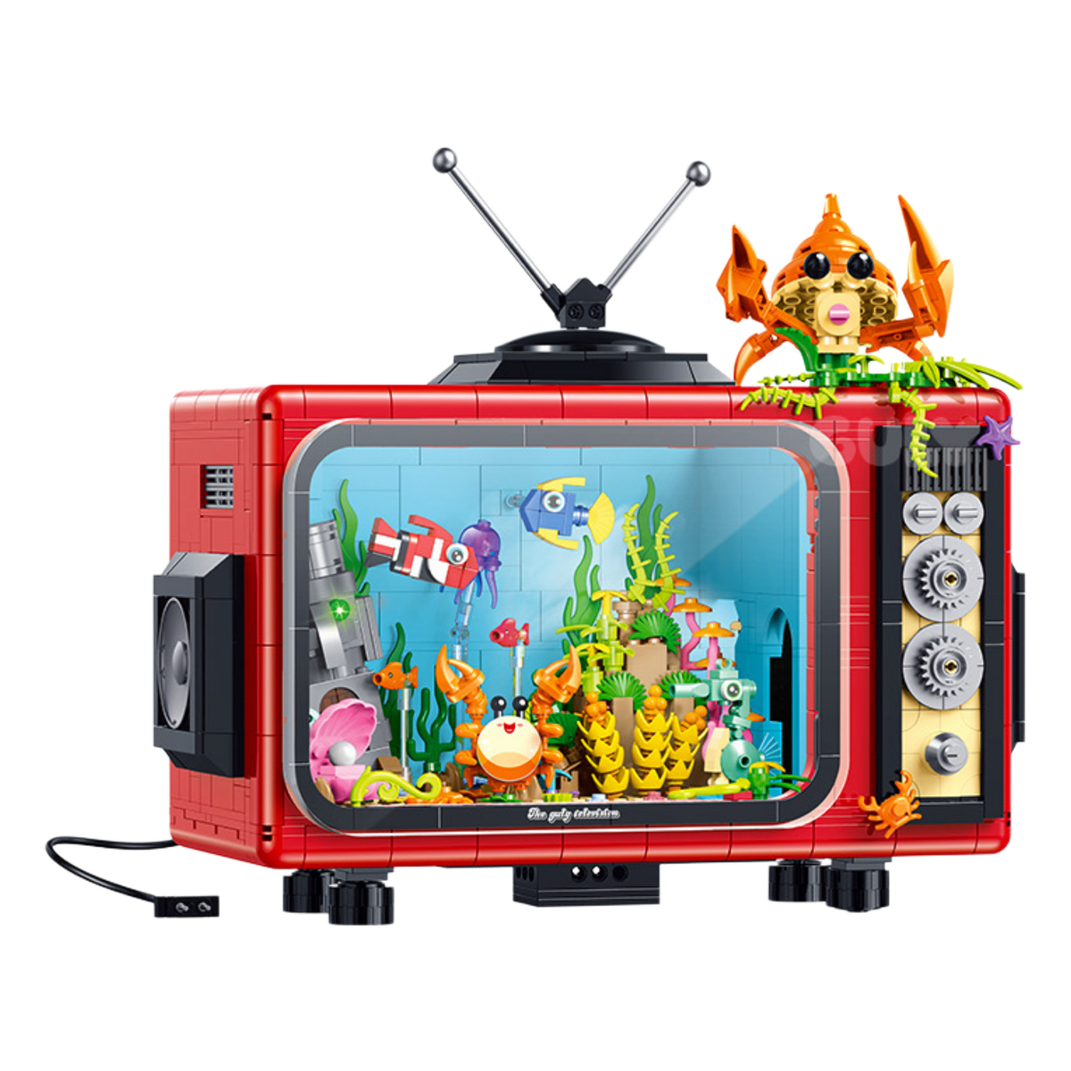 Brick MOC Retro Reef Aquarium Television | 1718 pieces - Brick Car Merchant