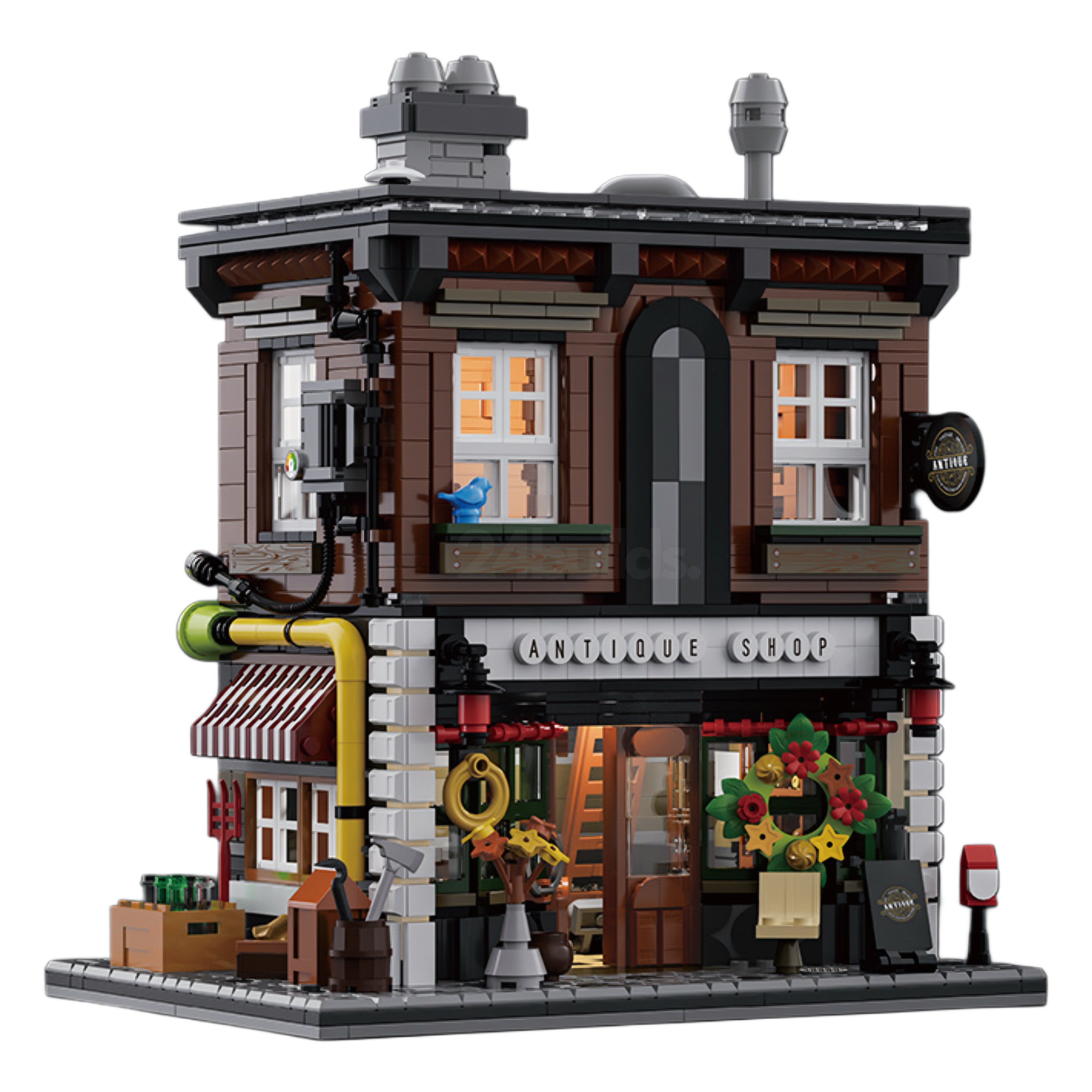 Brick MOC Vintage Antique Shop | 1954pcs - Brick Car Merchant