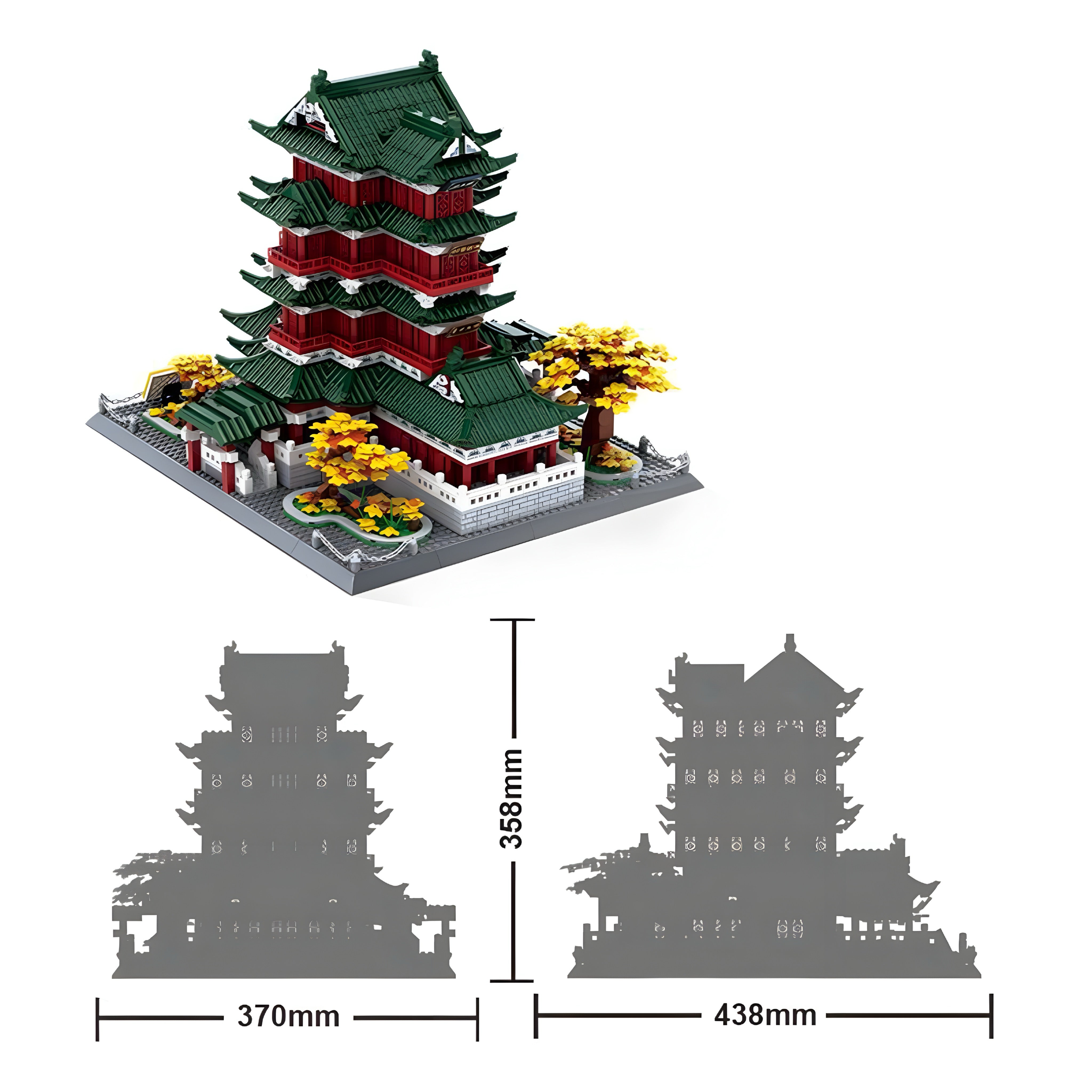 Brick MOC Pavilion of Prince Teng | 2802pcs - Brick Car Merchant