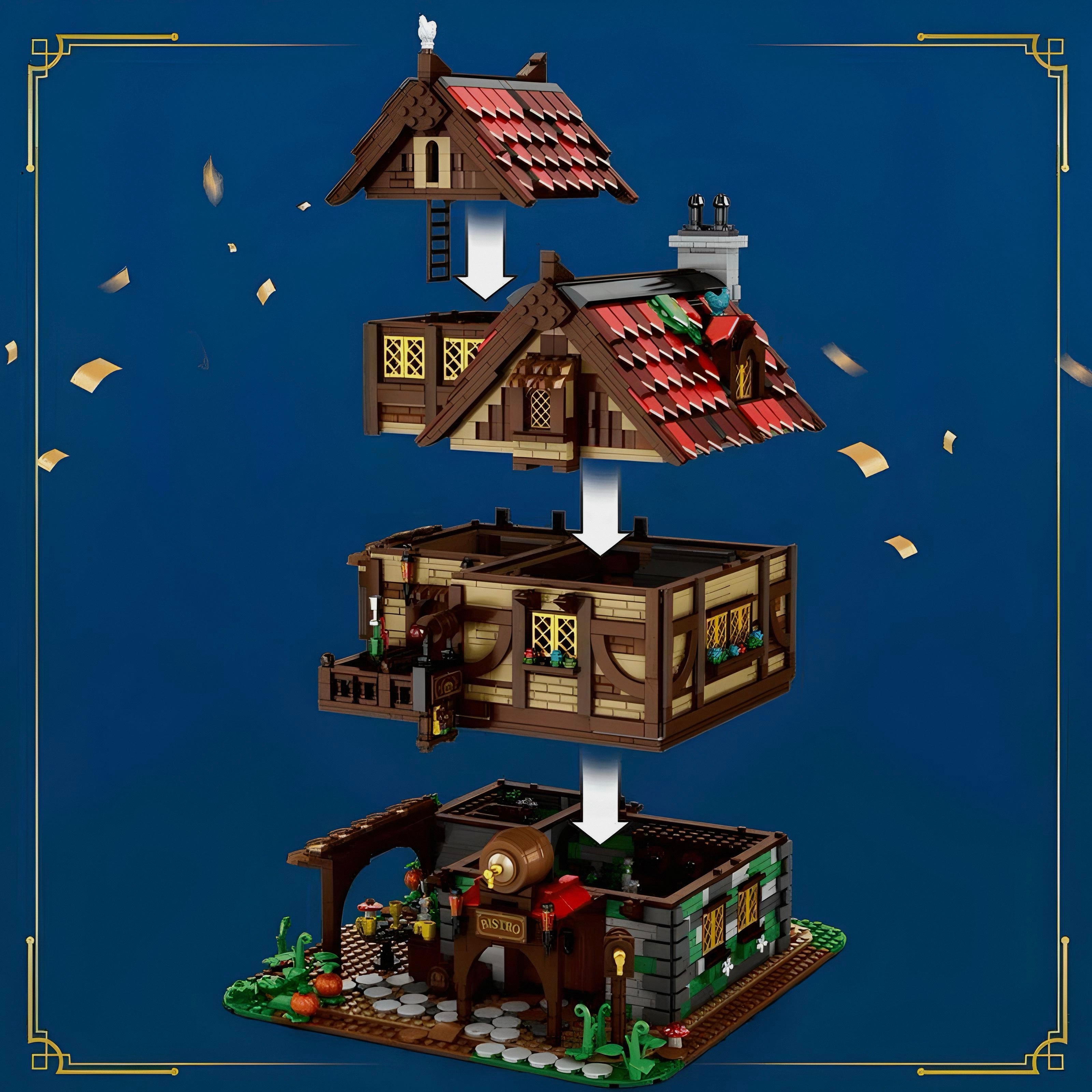 Brick MOC Medieval Bistro and Tavern | 2831pcs - Brick Car Merchant