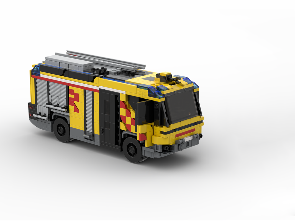 Brick MOC Rosenbauer RTX Hybrid Fire Truck - Brick Car Merchant
