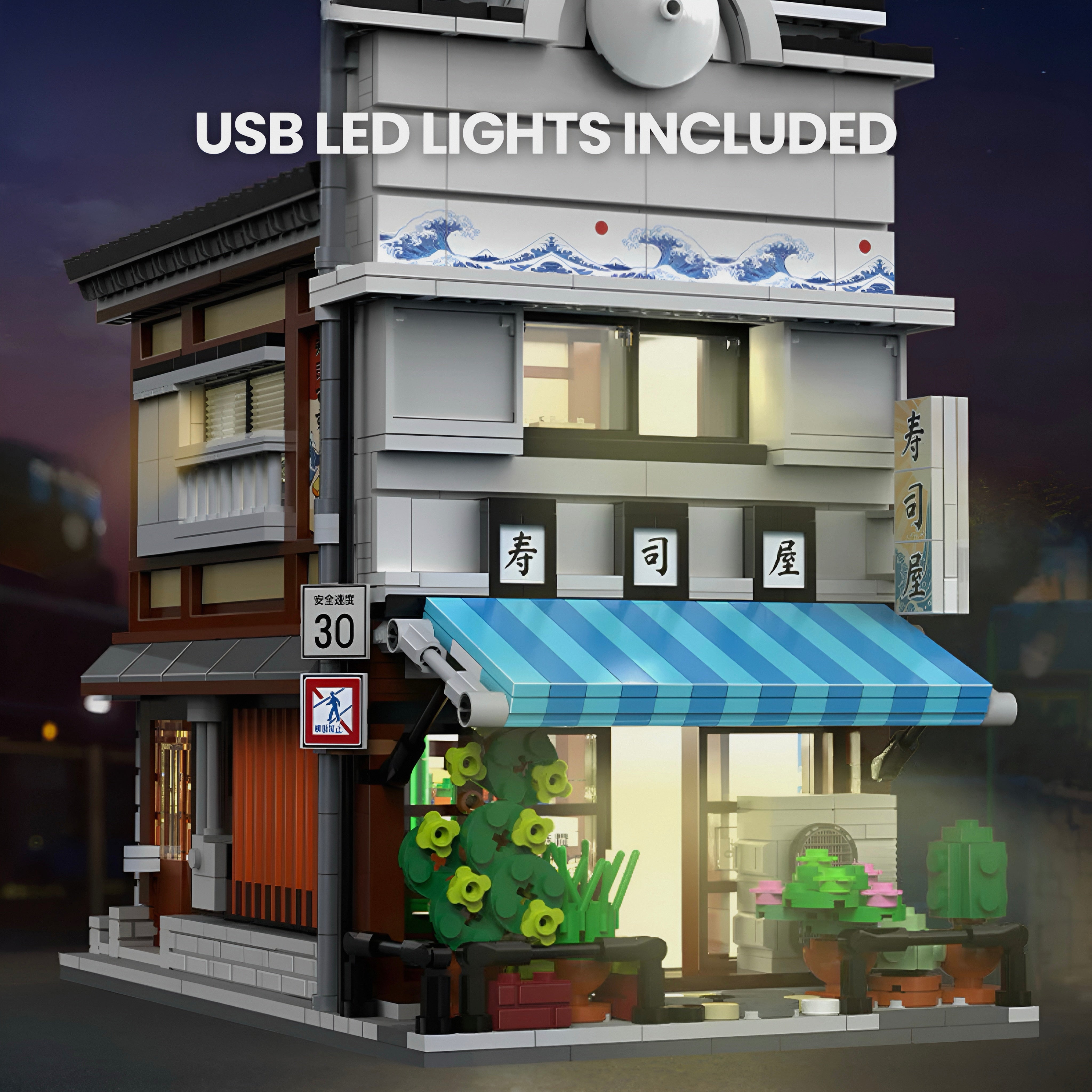 Brick MOC Japanese Sushi Shop | 1664pcs - Brick Car Merchant