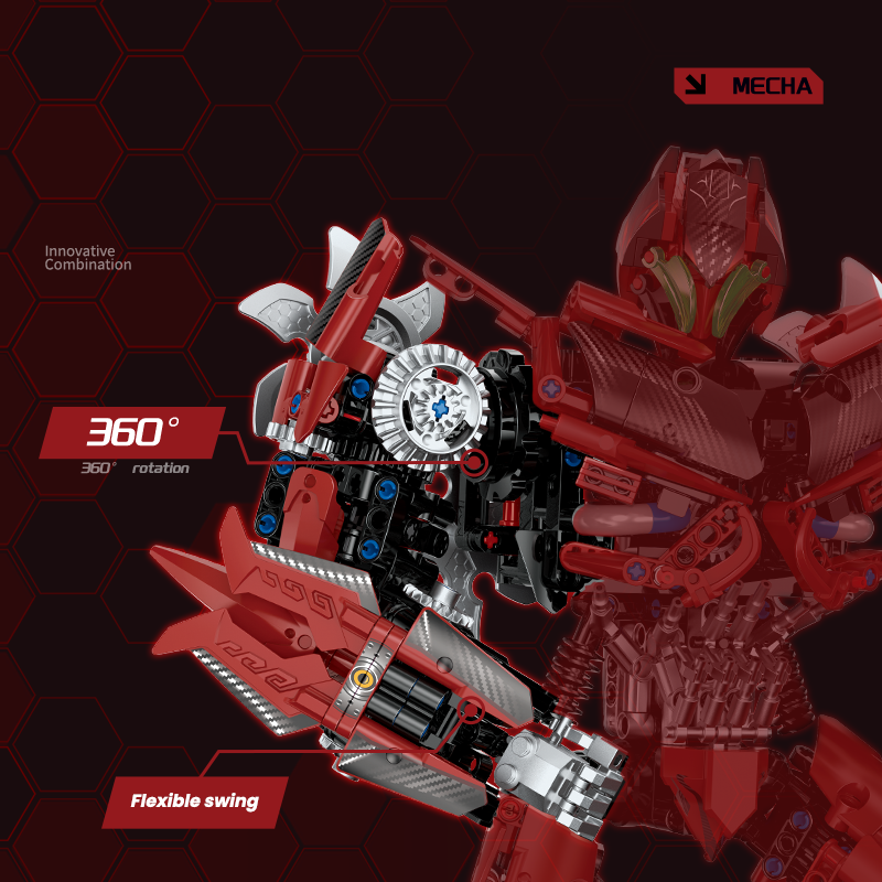 Brick MOC Crimson Havoc Battle Mecha | 1221pcs - Brick Car Merchant