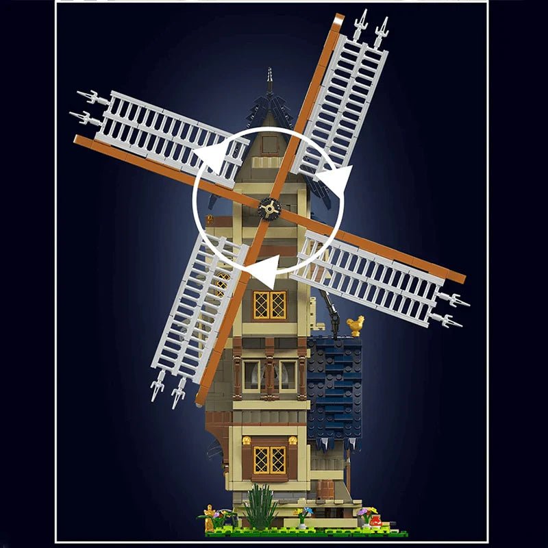 Brick MOC Middle Ages Windmill | 1583pcs - Brick Car Merchant