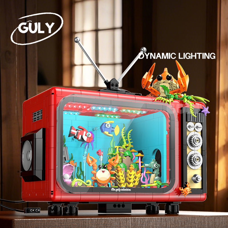 Brick MOC Retro Reef Aquarium Television | 1718 pieces - Brick Car Merchant