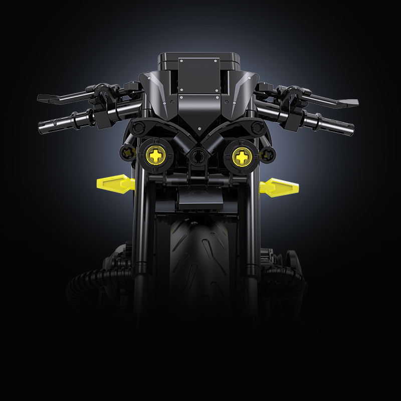 Brick MOC 1:8 Yamaha VMAX Custom Muscle Bike | 538pcs - Brick Car Merchant