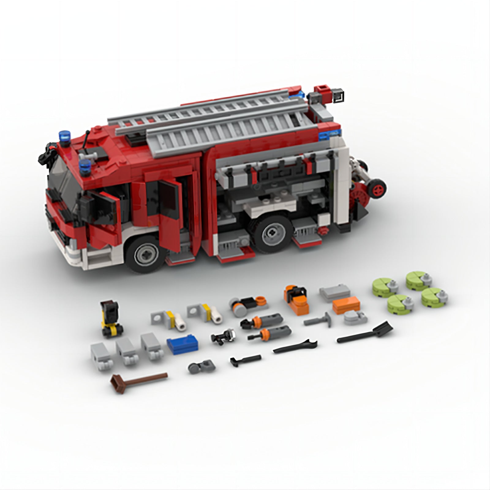 Brick MOC Fire Truck - Brick Car Merchant
