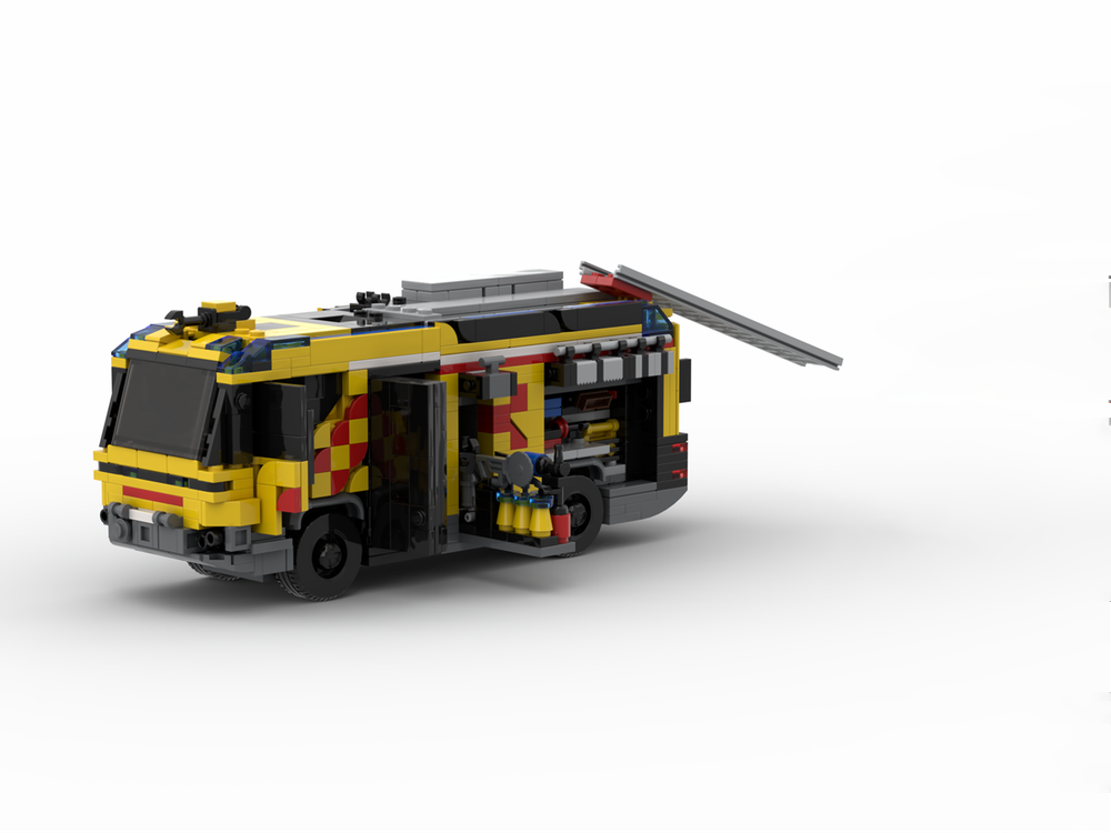 Brick MOC Rosenbauer RTX Hybrid Fire Truck - Brick Car Merchant
