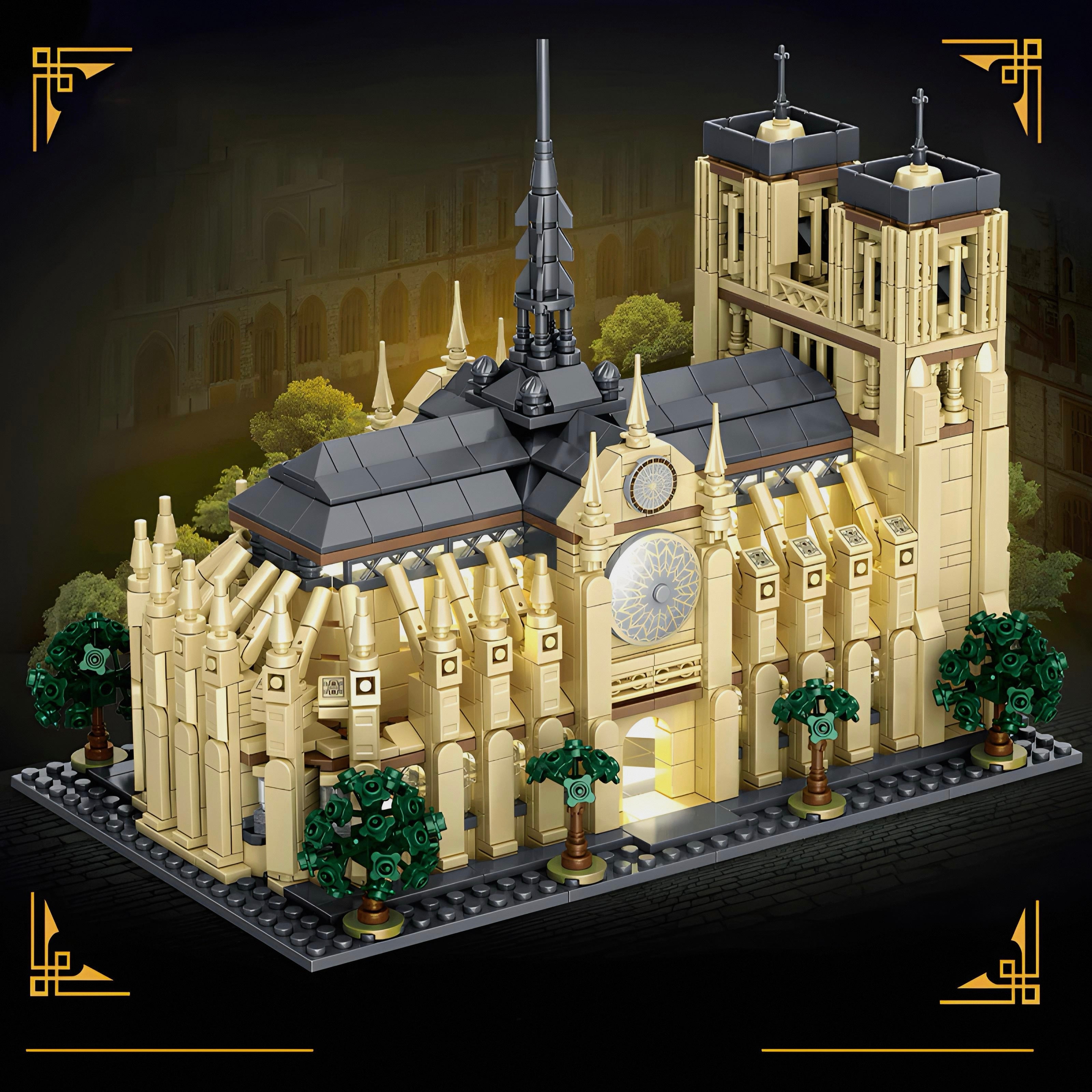 Brick MOC Notre Dame Cathedral | 1758pcs - Brick Car Merchant