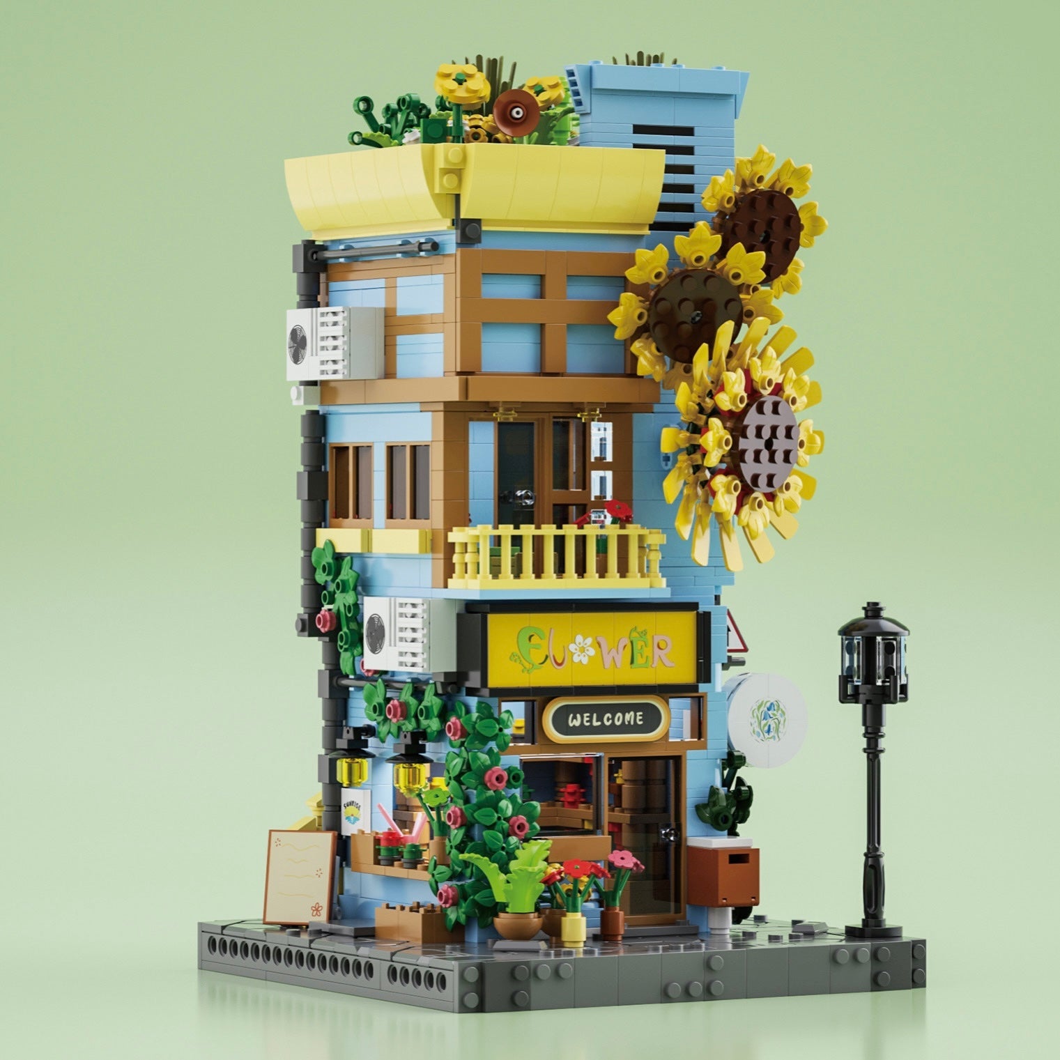 Brick MOC The Sunflower House | 1582pcs - Brick Car Merchant