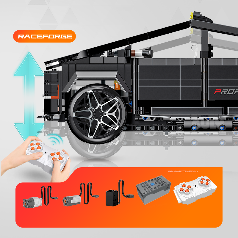 Brick MOC Tesla Cybertruck Voltage Truck Edition | 1572 pieces - Brick Car Merchant