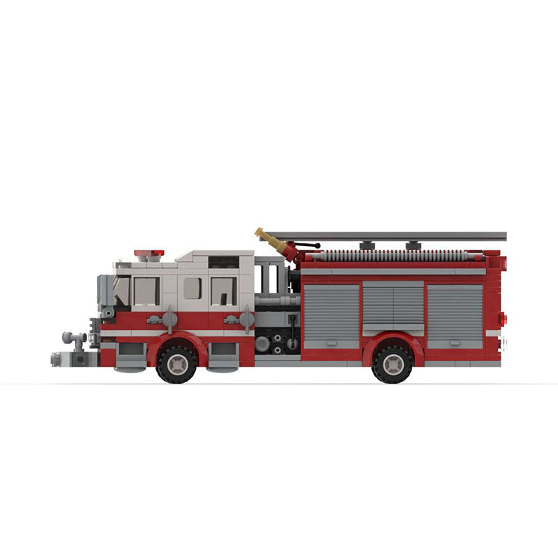 Brick MOC American Fire Truck - Brick Car Merchant