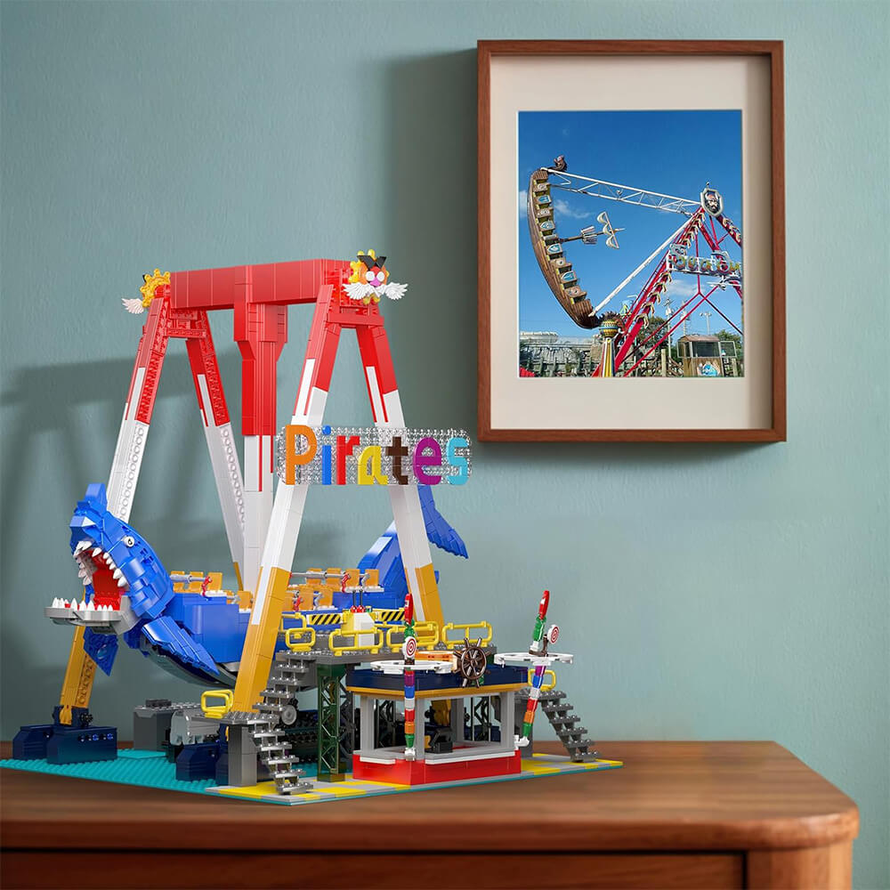 Brick MOC Motorized Shark Swing Ride | 1921pcs - Brick Car Merchant