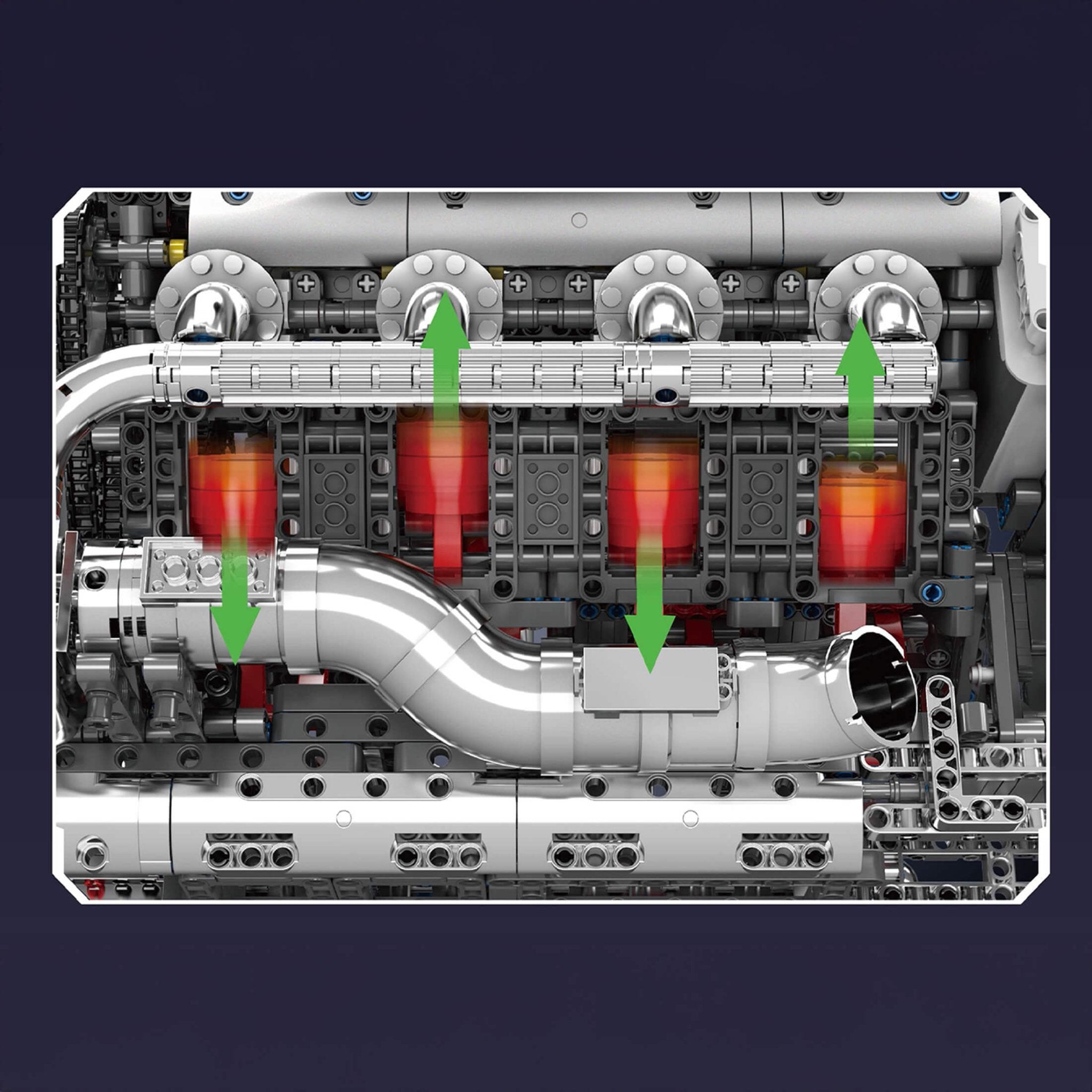 Brick MOC 5.5L AMG V8 Engine & Gearbox | 2898pcs - Brick Car Merchant