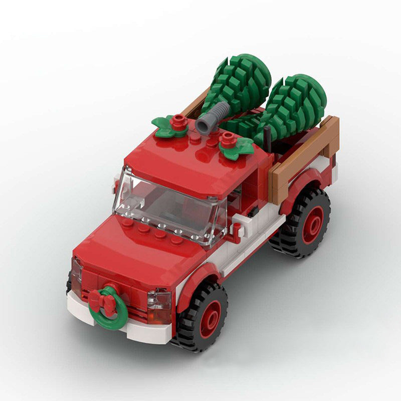 Brick MOC Santa's Christmas Pickup Truck - Brick Car Merchant