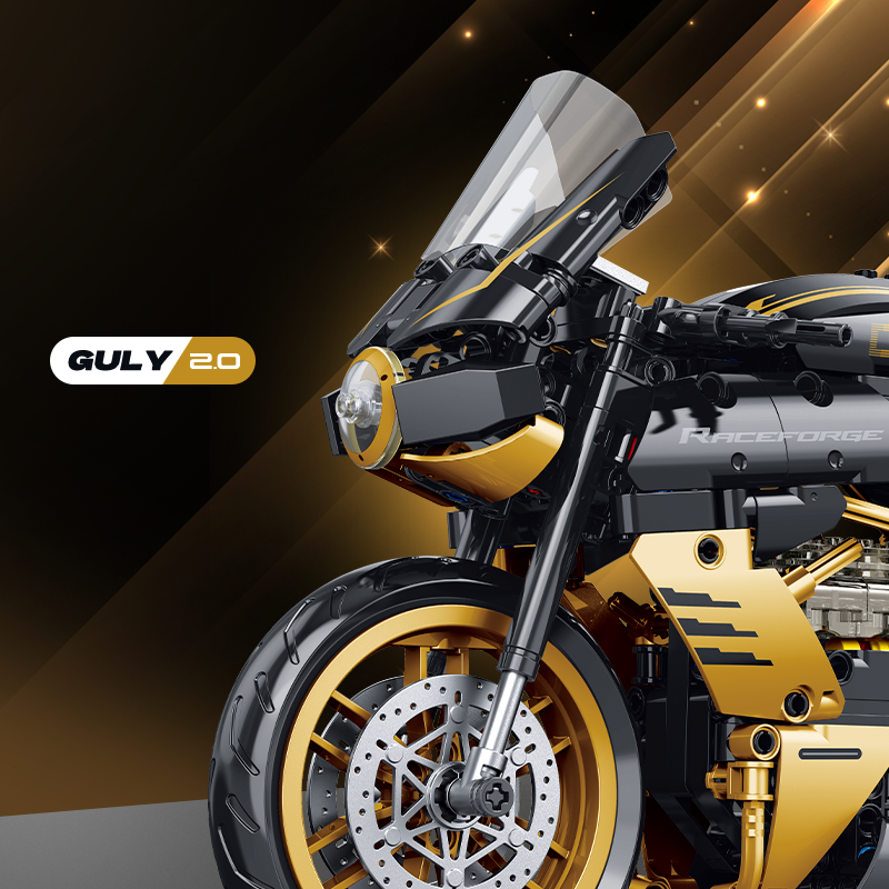 Brick MOC 1:8 MV Agusta Superveloce Black Gold | 506pcs - Brick Car Merchant