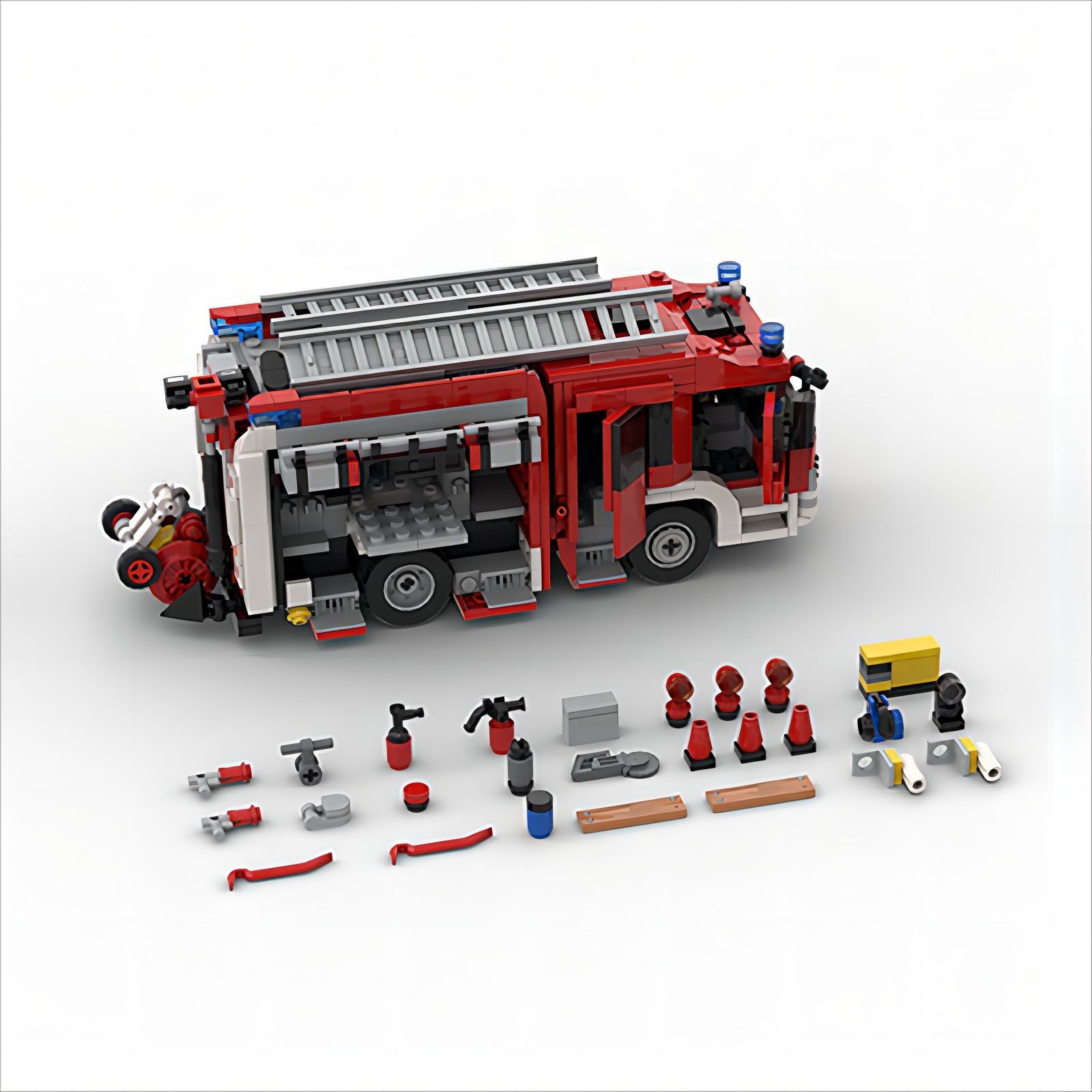 Brick MOC Fire Truck - Brick Car Merchant