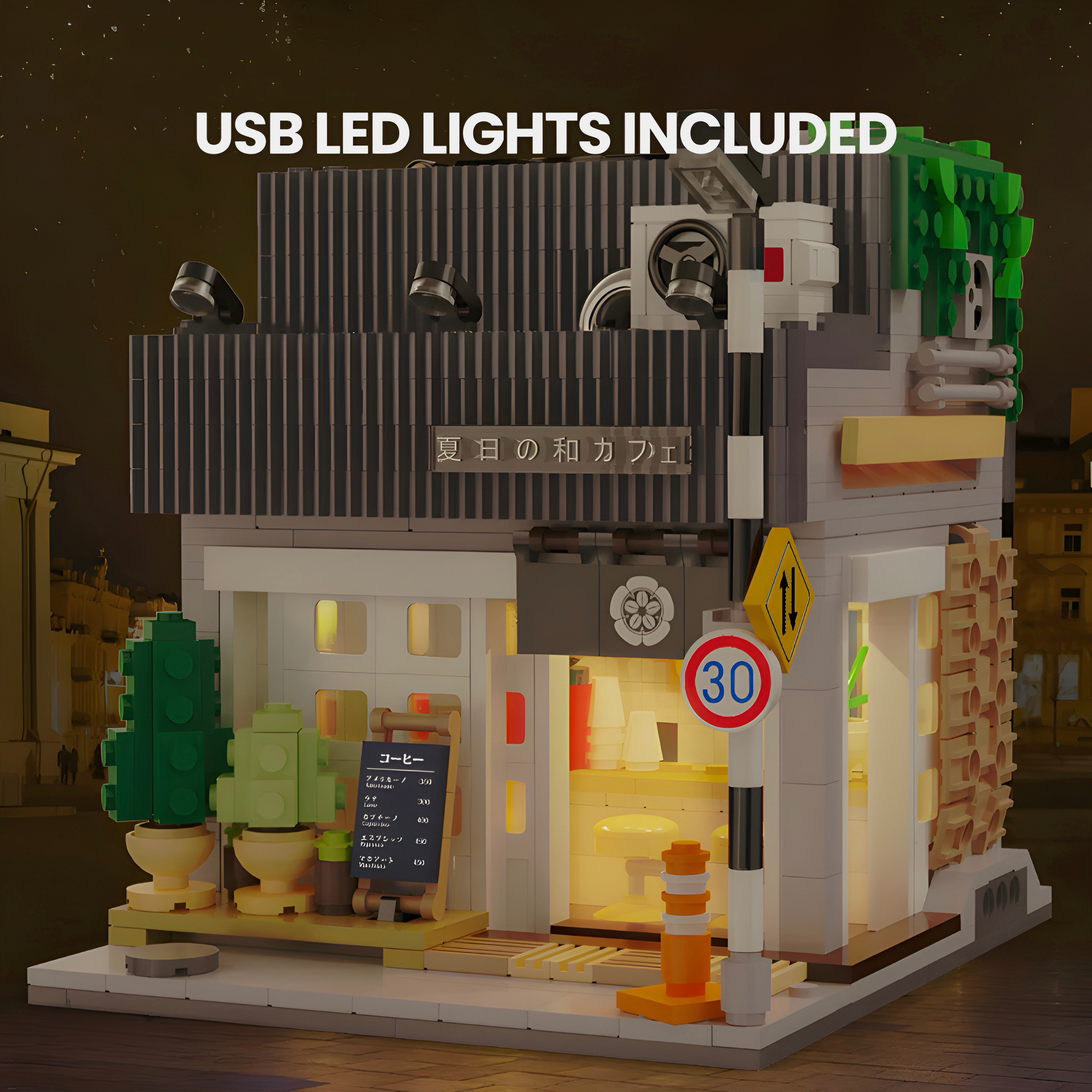 Brick MOC Japanese Summer Coffee House | 1118pcs - Brick Car Merchant