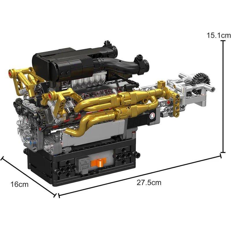 Brick MOC 6.5L V12 N/A Valkyrie Engine Kit | 973pcs - Brick Car Merchant