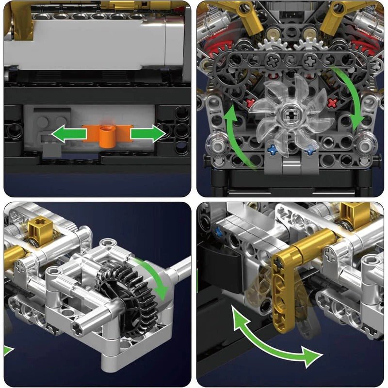 Brick MOC 6.5L V12 N/A Valkyrie Engine Kit | 973pcs - Brick Car Merchant