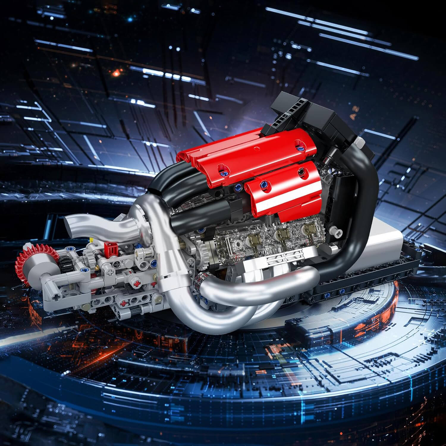 LEGO MOC V8 Formula 1 Engine | 979pcs - Brick Car Merchant