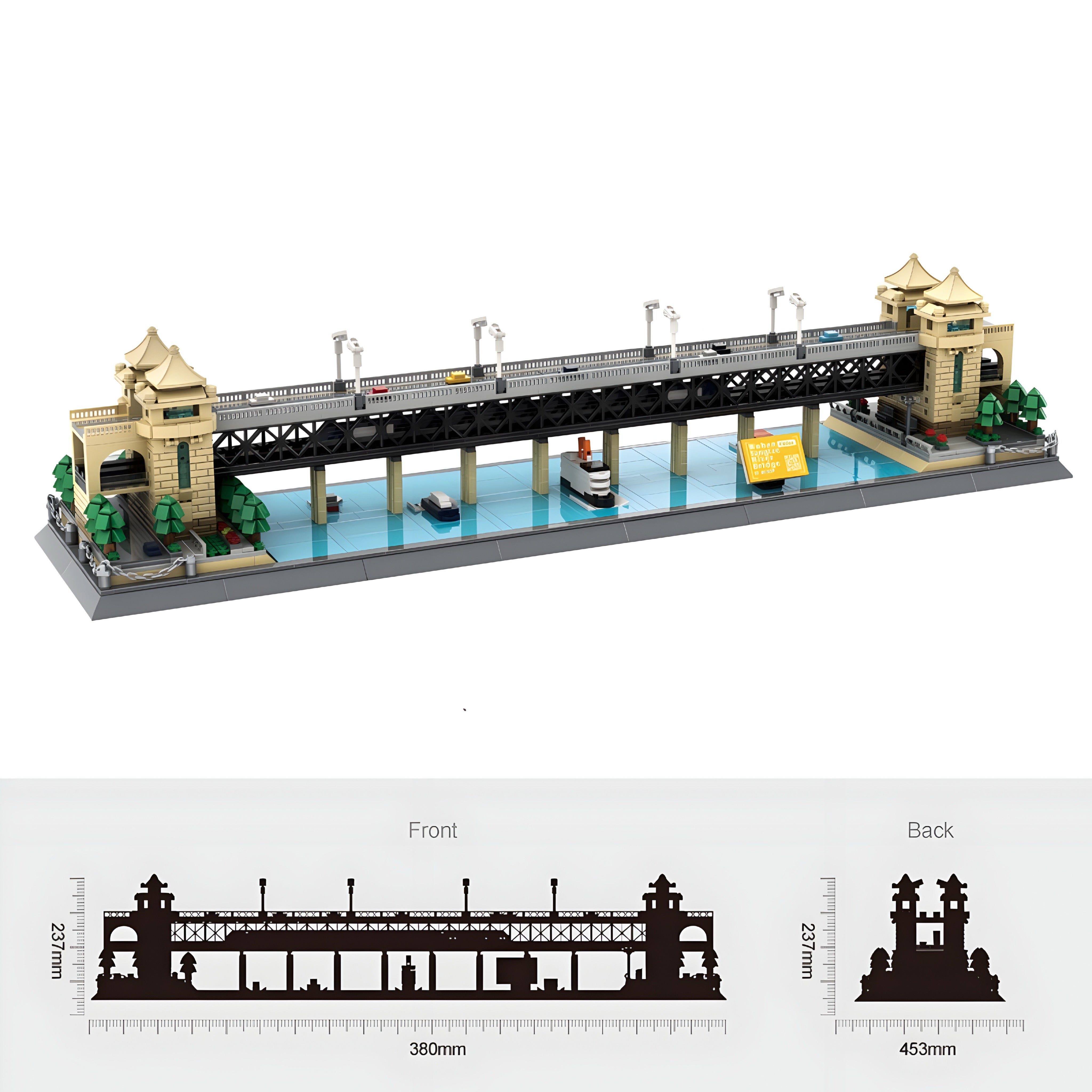 Brick MOC Wuhan Yangtze River Bridge | 1454pcs - Brick Car Merchant