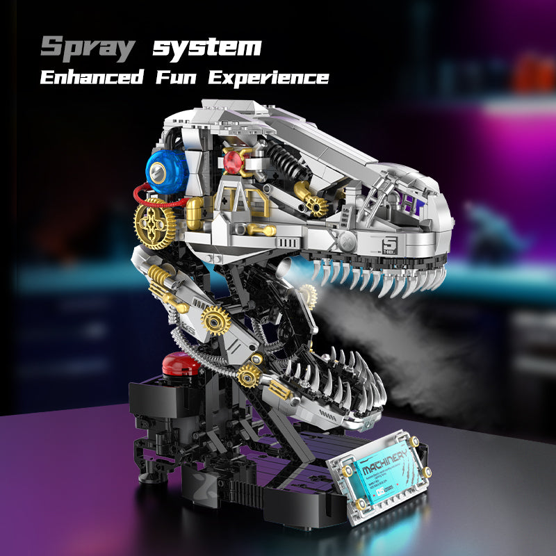Brick MOC Steam Rex Mechanical T-Rex Skull | 916pcs - Brick Car Merchant