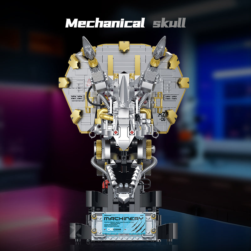 Brick MOC Steam Triceratops Mechanical Skull | 926pcs - Brick Car Merchant