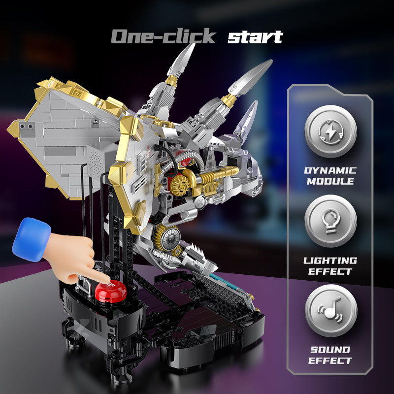 Brick MOC Steam Triceratops Mechanical Skull | 926pcs - Brick Car Merchant