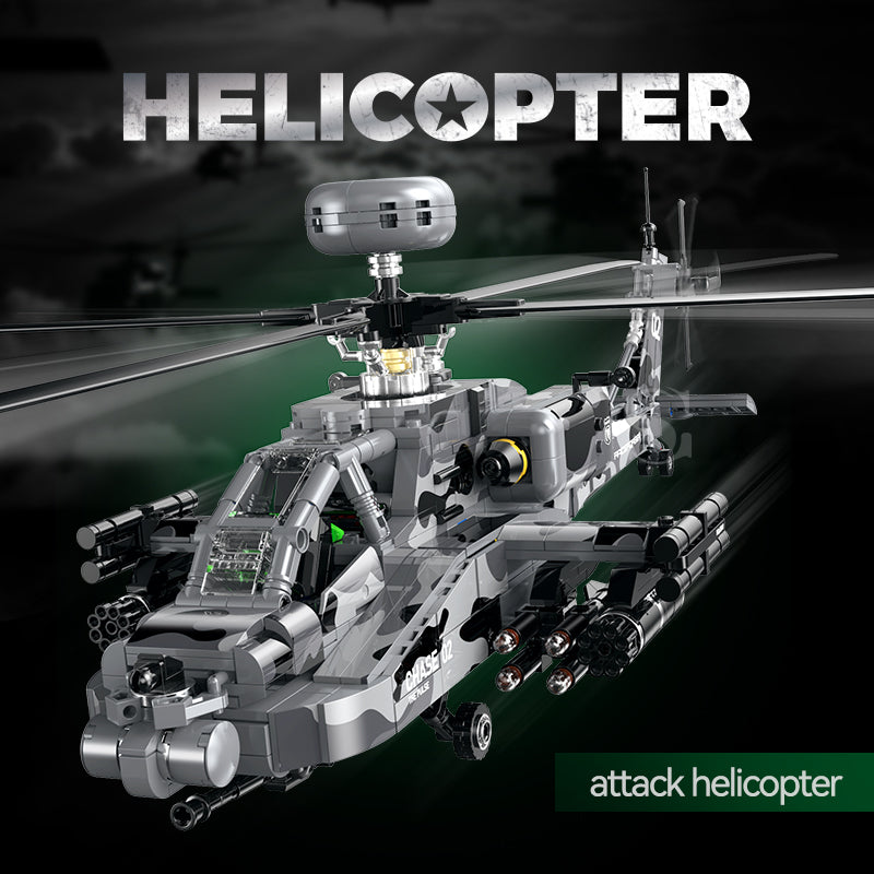 Warbird 02 Attack Helicopter building kit - detail view 2 - Brick Car Merchant