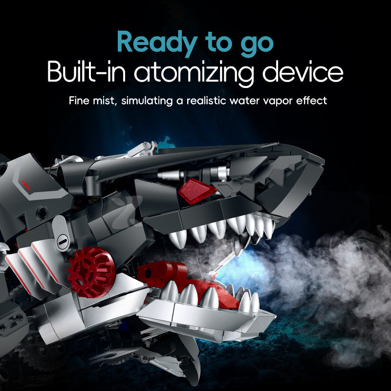 Brick MOC Abyss Shark Mechanical Shark | 1100pcs - Brick Car Merchant