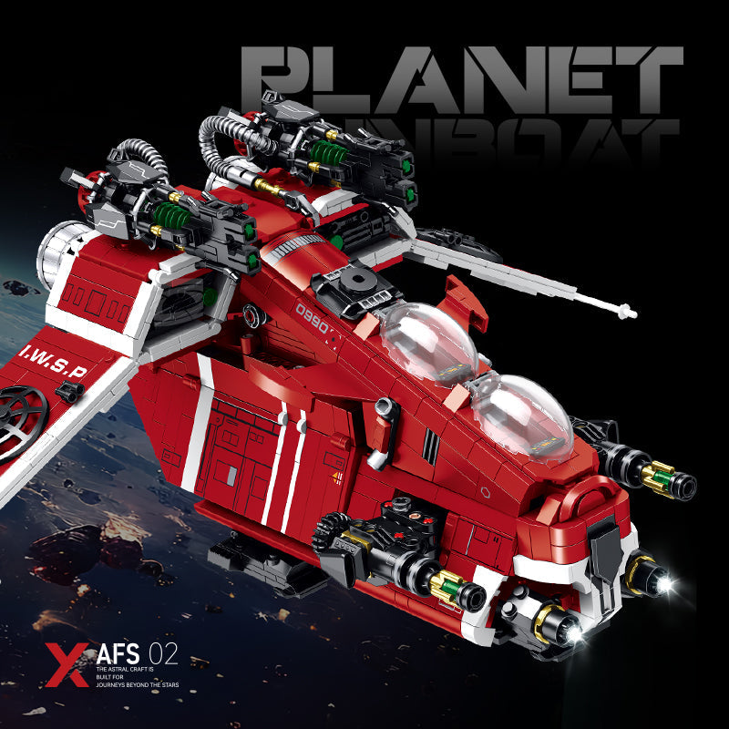 Brick MOC Scarlet Corsair Space Gunboat | 1107pcs - Brick Car Merchant