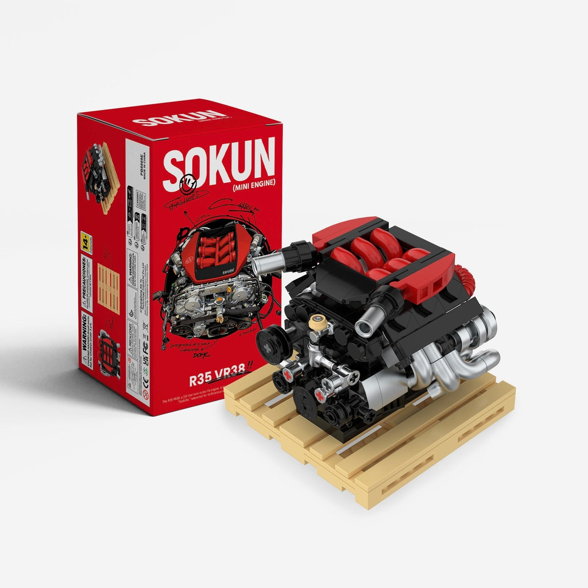 Brick MOC Nissan GT-R R35 VR38 Mini Engine - Brick Car Merchant