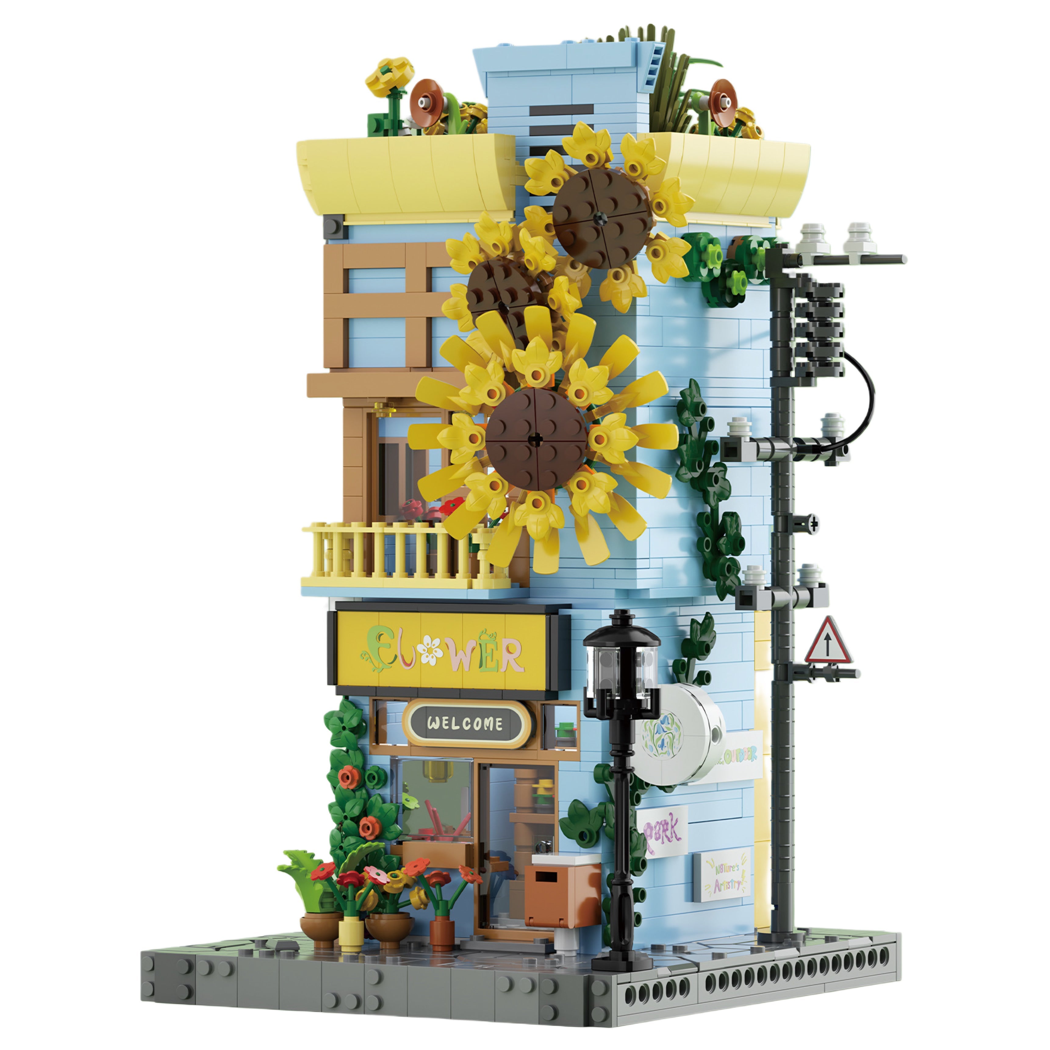 Brick MOC The Sunflower House | 1582pcs - Brick Car Merchant