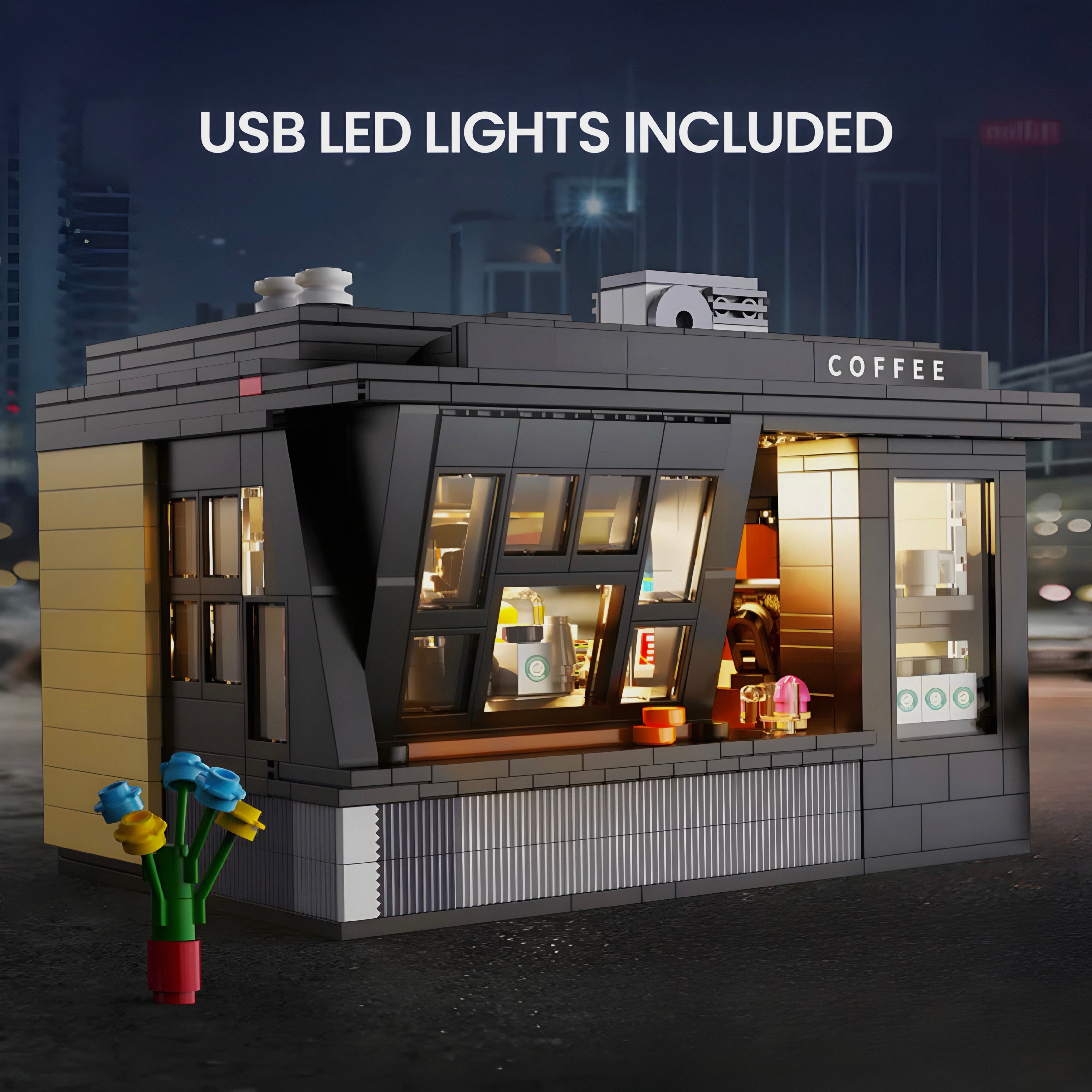 Brick MOC Street Coffee House | 770pcs - Brick Car Merchant