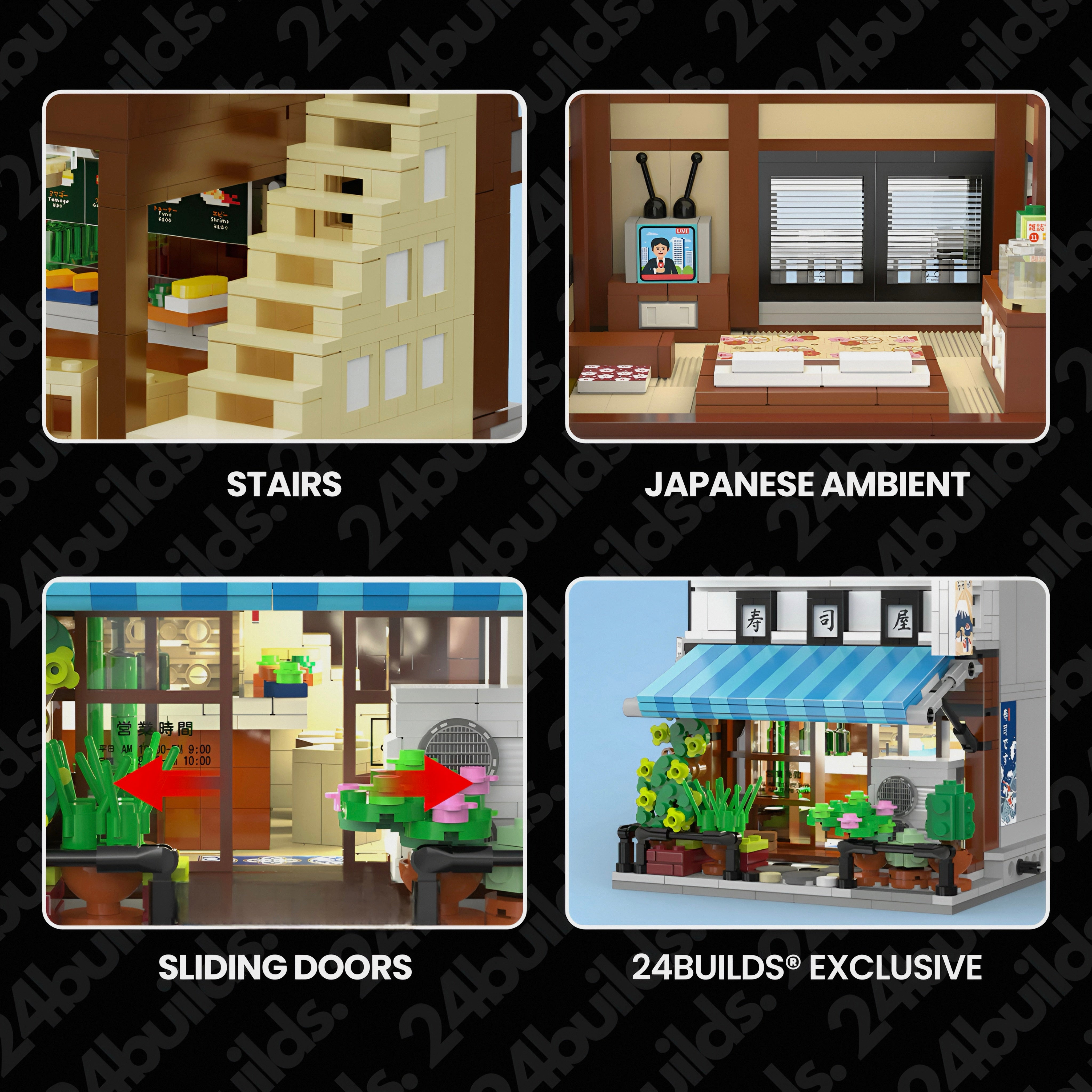 Brick MOC Japanese Sushi Shop | 1664pcs - Brick Car Merchant