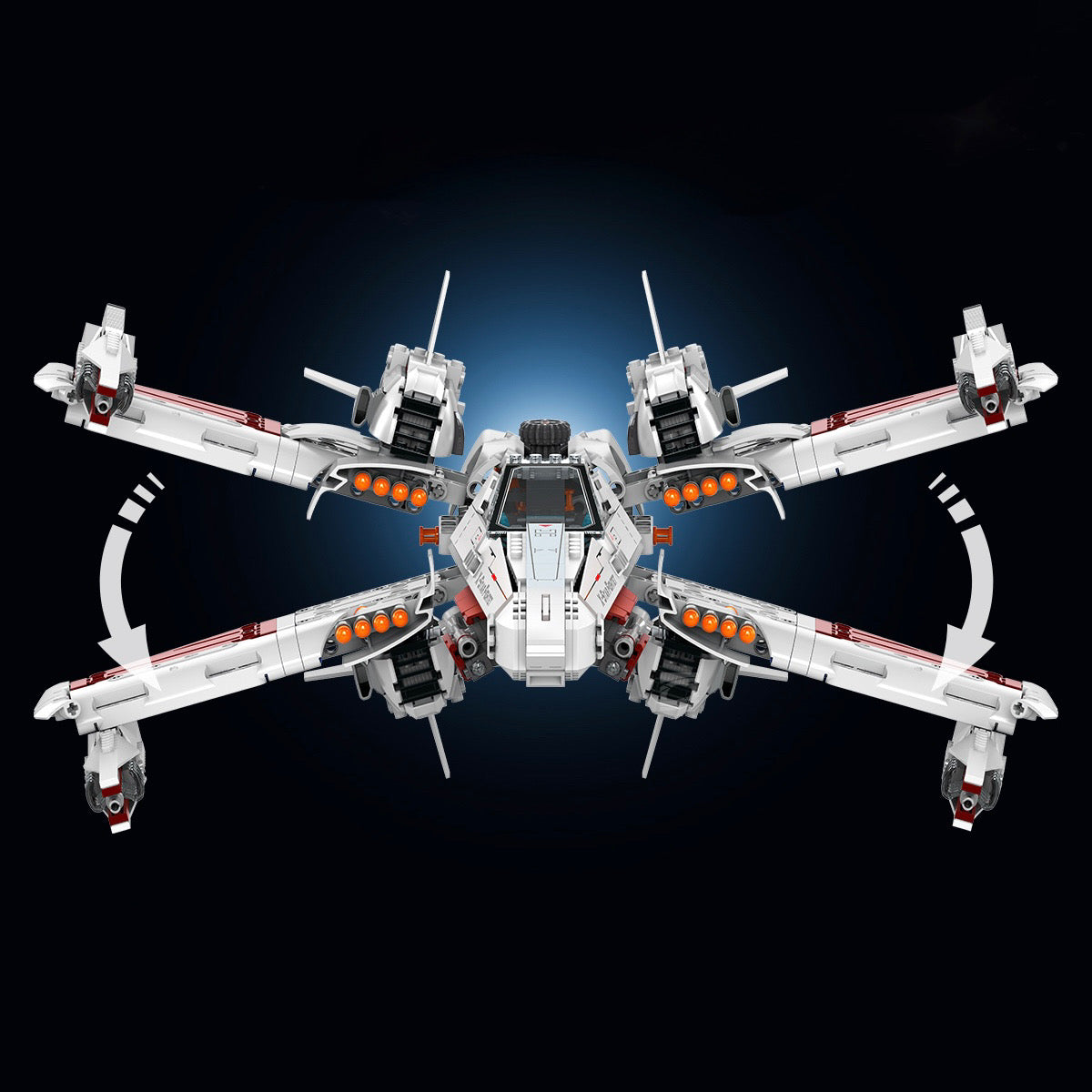 Nexus Wing Space Fighter building kit - detail view 3 - Brick Car Merchant